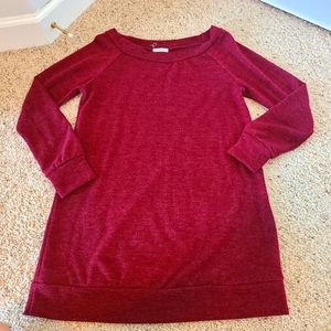 Sweet Pea Red Sweatshirt Dress